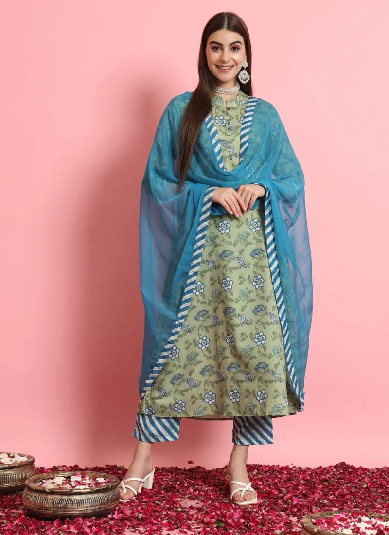 Pista Green Designer Function Wear Readymade Salwar Suit