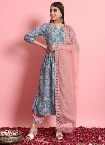 Blue Designer Function Wear Readymade Salwar Suit