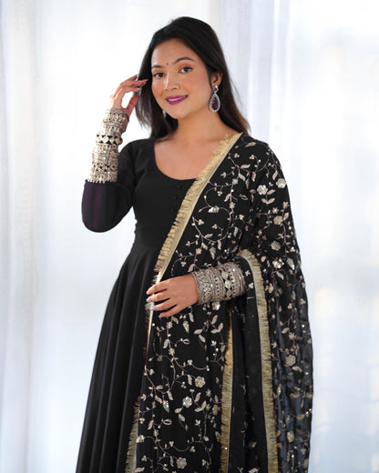 Black Georgette Anarkali Suit