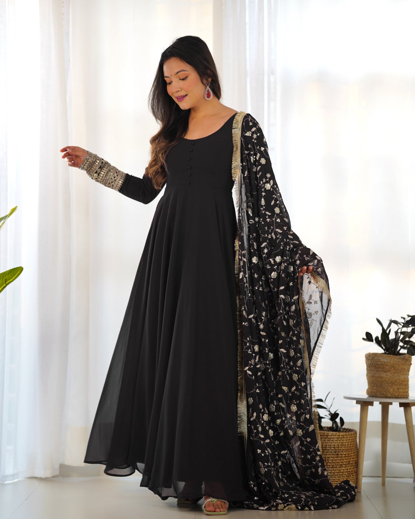 Black Georgette Anarkali Suit