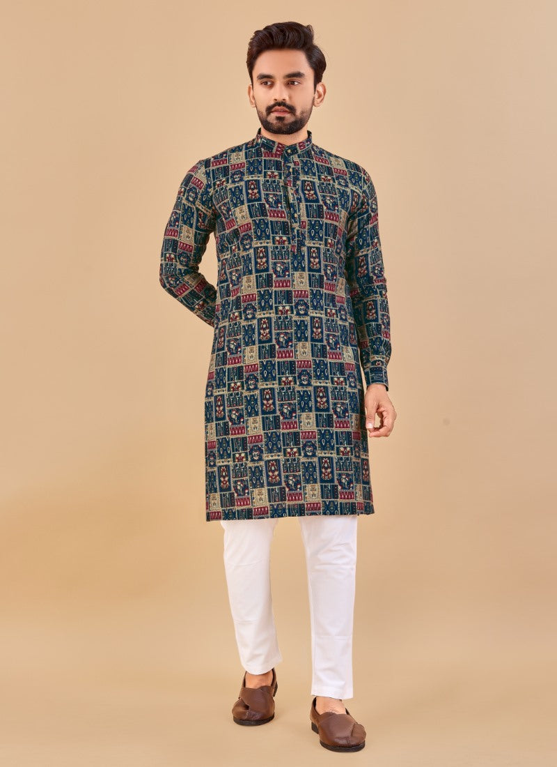 Multi Cotton Men's Kurta Pyjama