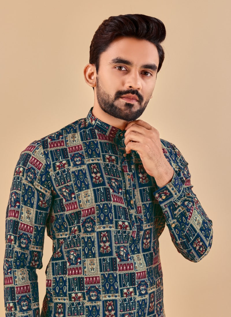 Multi Cotton Men's Kurta Pyjama