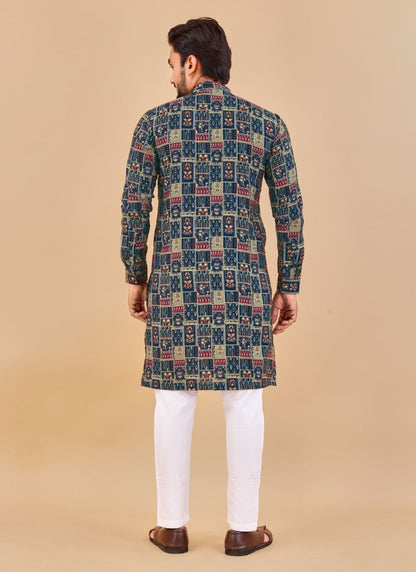 Multi Cotton Men's Kurta Pyjama