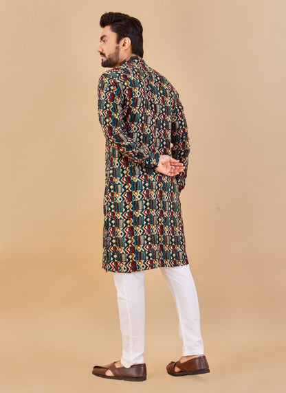 Multi Cotton Men's Kurta Pyjama