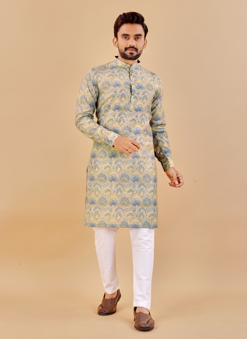 Multi Cotton Men's Kurta Pyjama