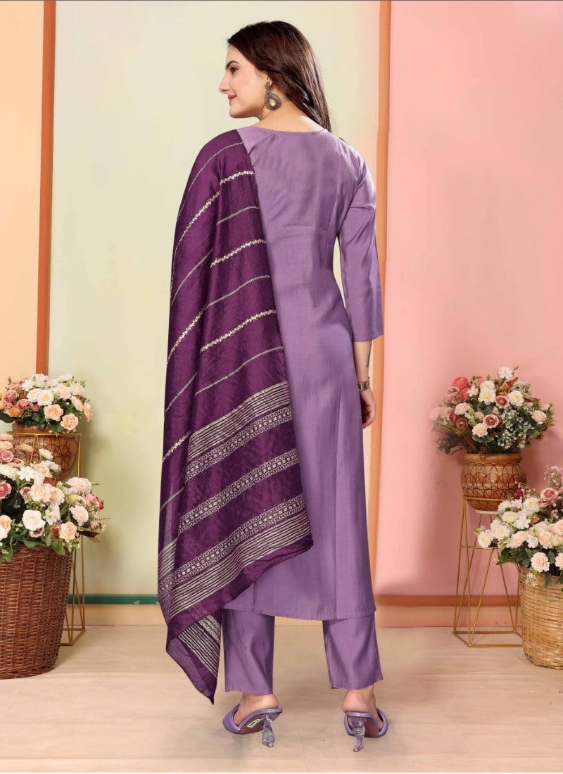 Levender  Straight Cut Salwar Suit