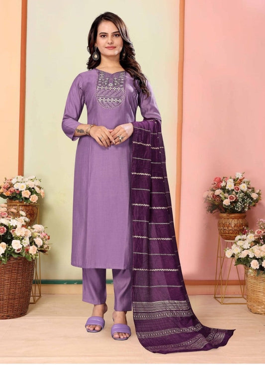 Levender  Straight Cut Salwar Suit