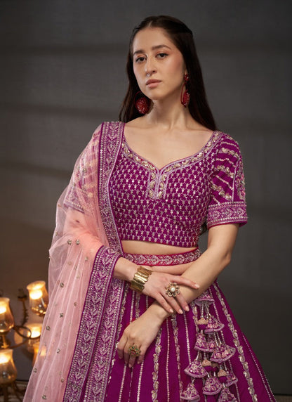 Wine Bridesmaid Wedding Lehenga Choli