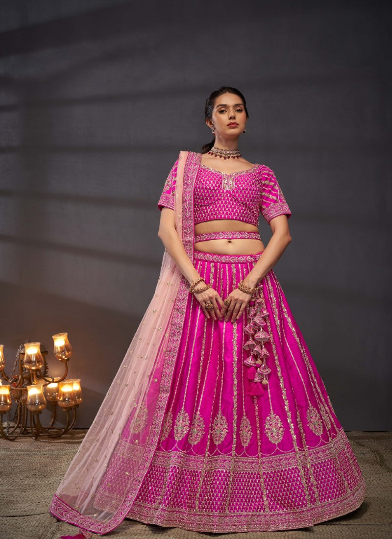 Pink Bridesmaid Wedding Lehenga Choli