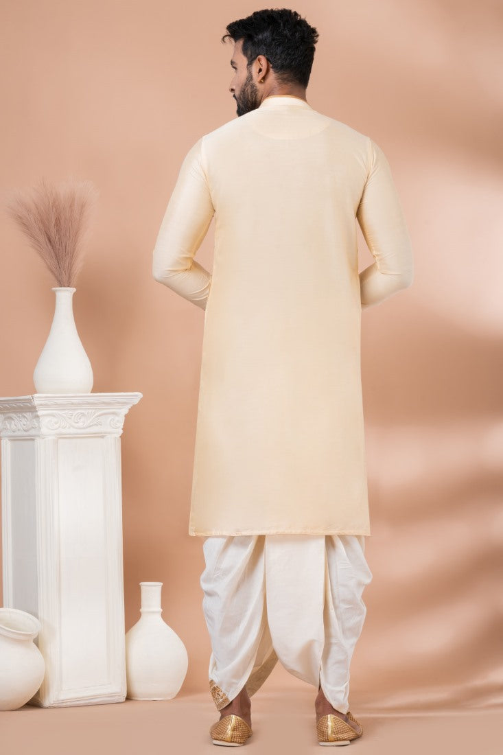 Golden Designer Men's Wear Dhoti Kurta