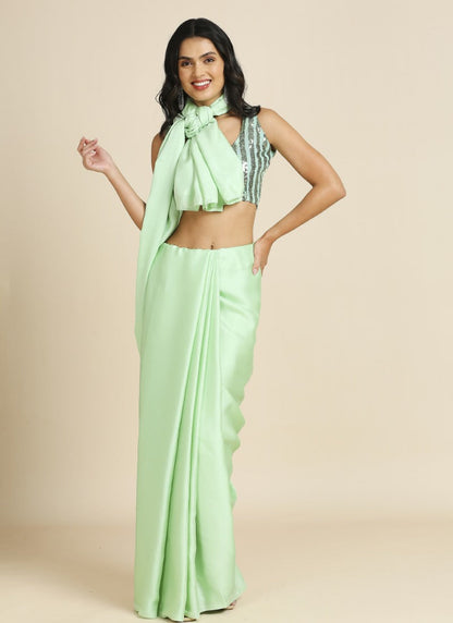 Pista Party Wear Saree