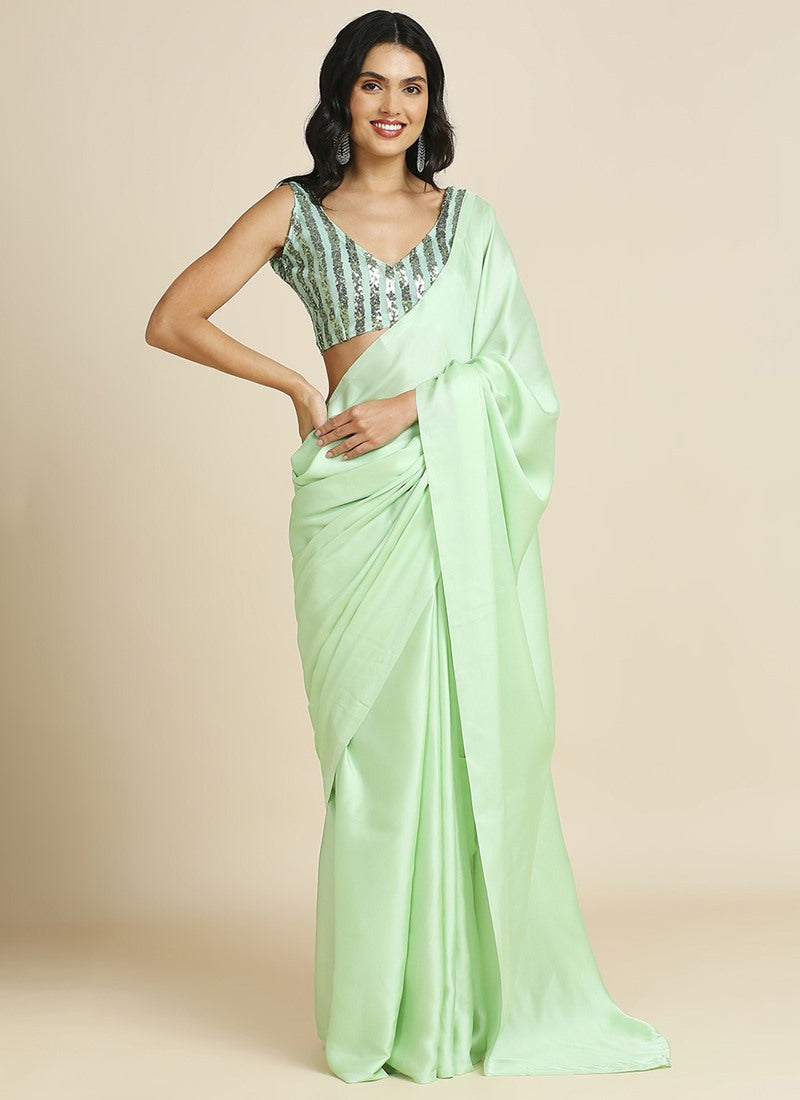 Pista Party Wear Saree