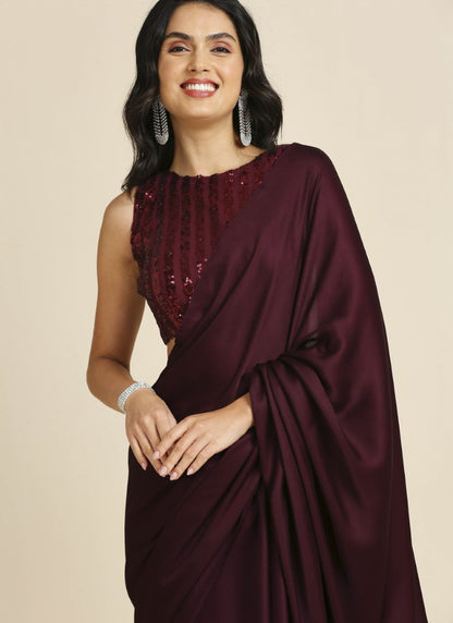 Wine Party Wear Saree