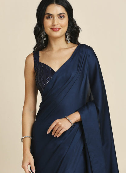 Navy Blue Party Wear Saree