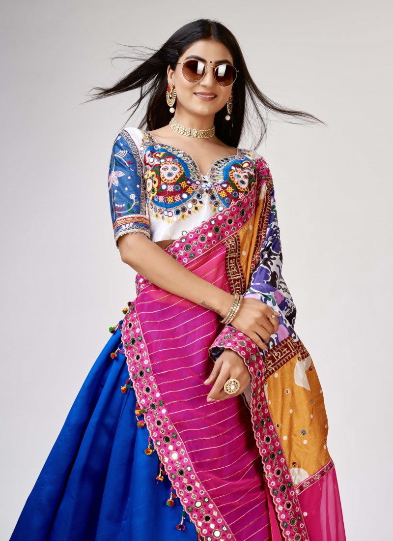 Blue Navratri Lehenga Choli with Embroidery Work