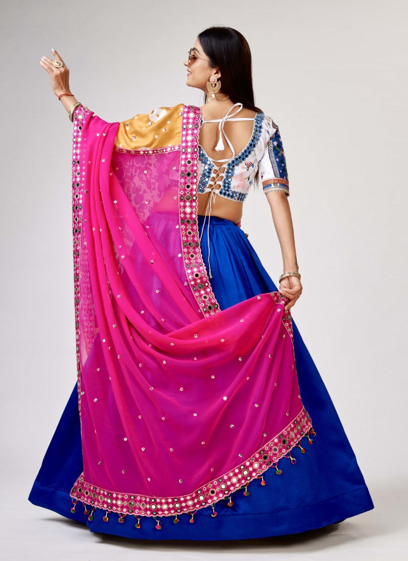 Blue Navratri Lehenga Choli with Embroidery Work