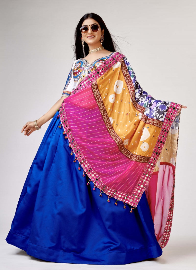 Blue Navratri Lehenga Choli with Embroidery Work