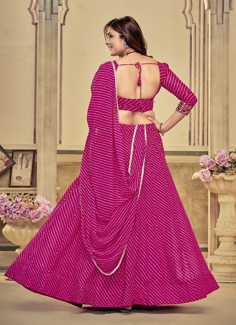 Pink Navratri Lehenga Choli with Embroidery Work