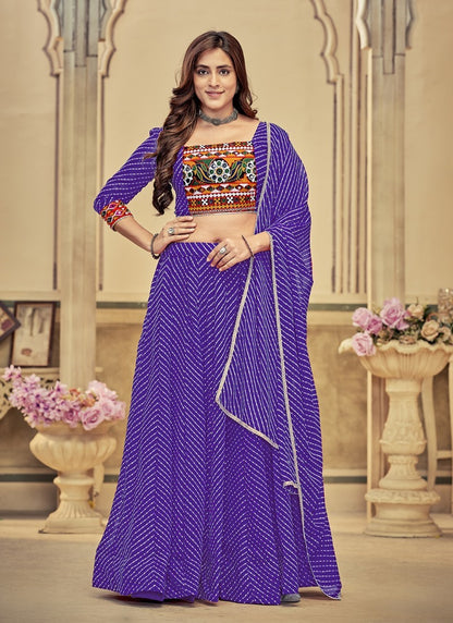 Blue Navratri Lehenga Choli with Embroidery Work