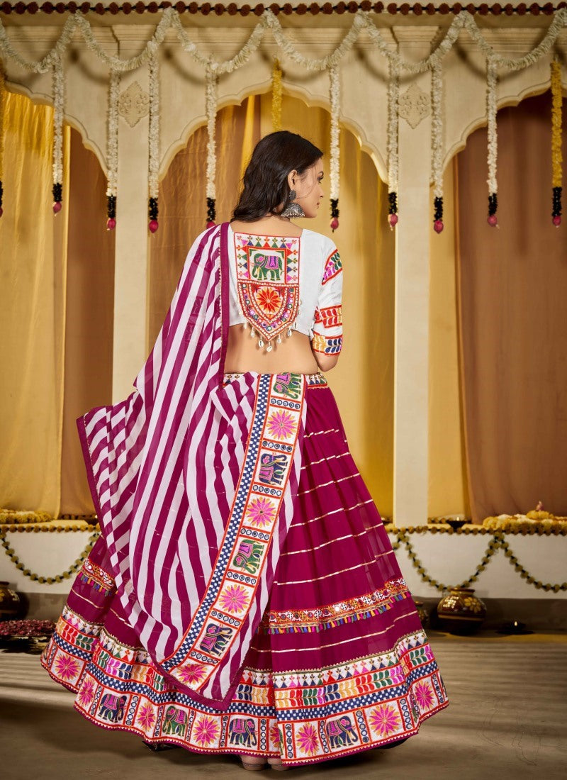 Maroon Navratri Lehenga Choli with Embroidery Work