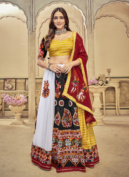 Multi Navratri Lehenga Choli with Embroidery Work