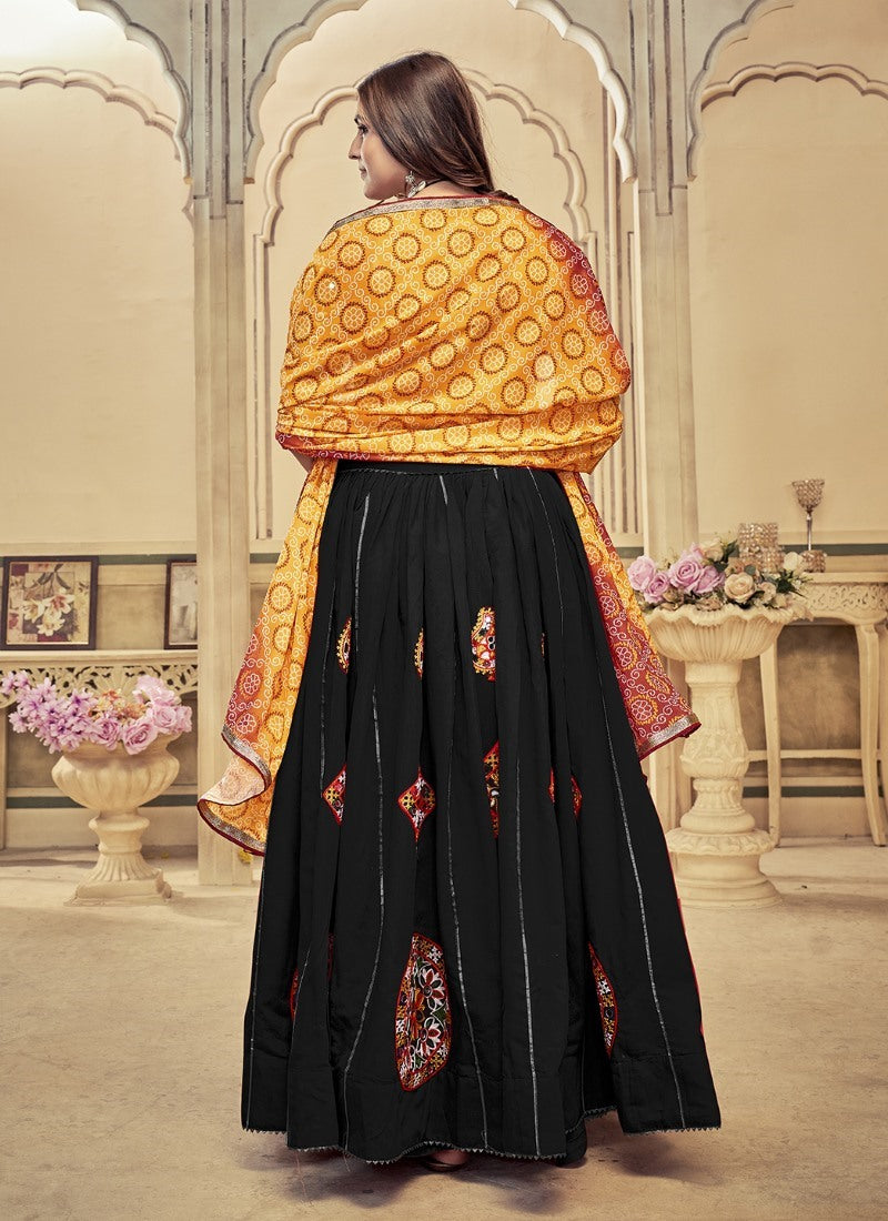 Black Navratri Lehenga Choli with Embroidery Work