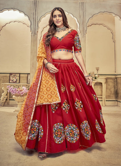 Maroon Navratri Lehenga Choli with Embroidery Work