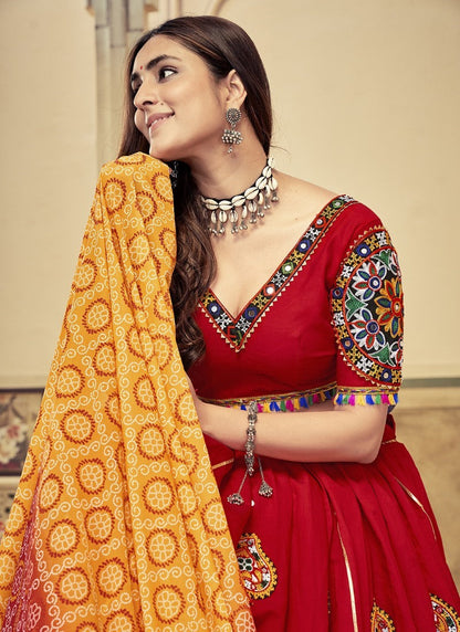 Maroon Navratri Lehenga Choli with Embroidery Work