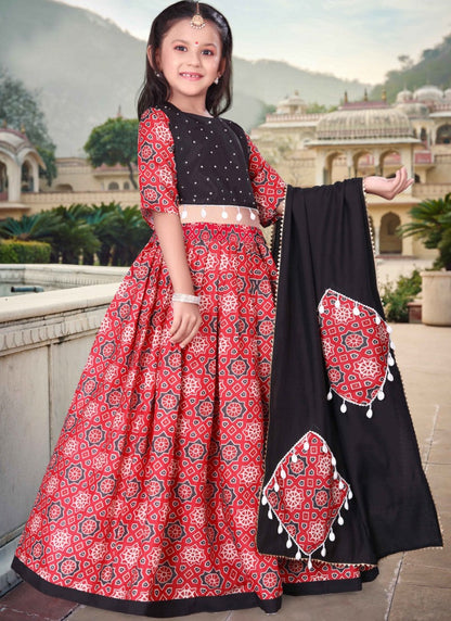 Red Kid's Navratri Lehenga Choli