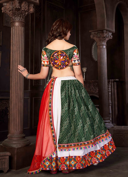 White Navratri Lehenga Choli With Embroidery and Sequins Work