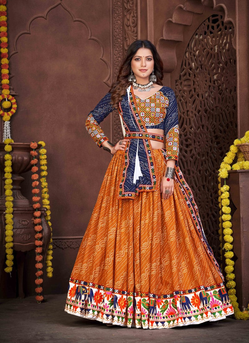 Yellow Navratri Lehenga Choli With Embroidery and Sequins Work