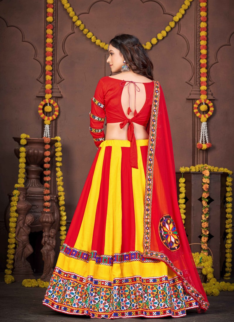 Multi Color Navratri Lehenga Choli With Embroidery and Sequins Work