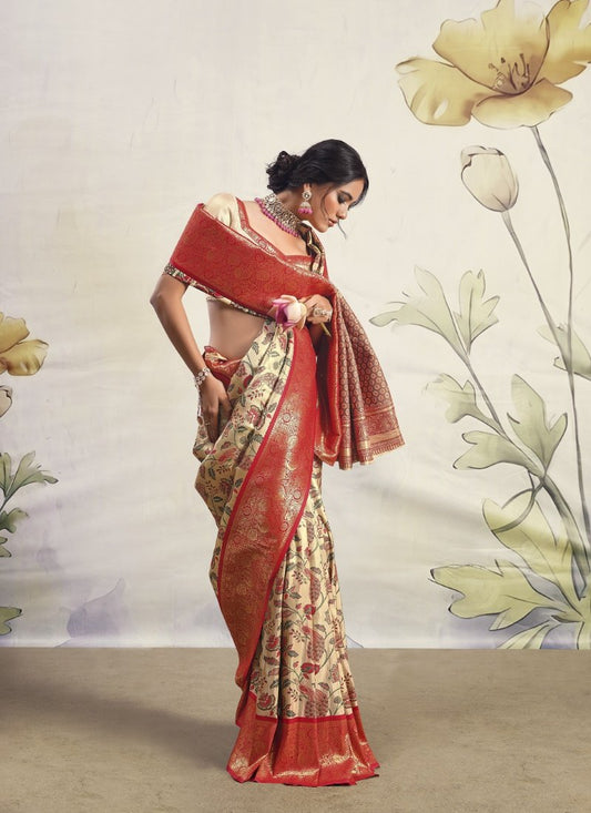 Red Dharmavaram Silk Saree