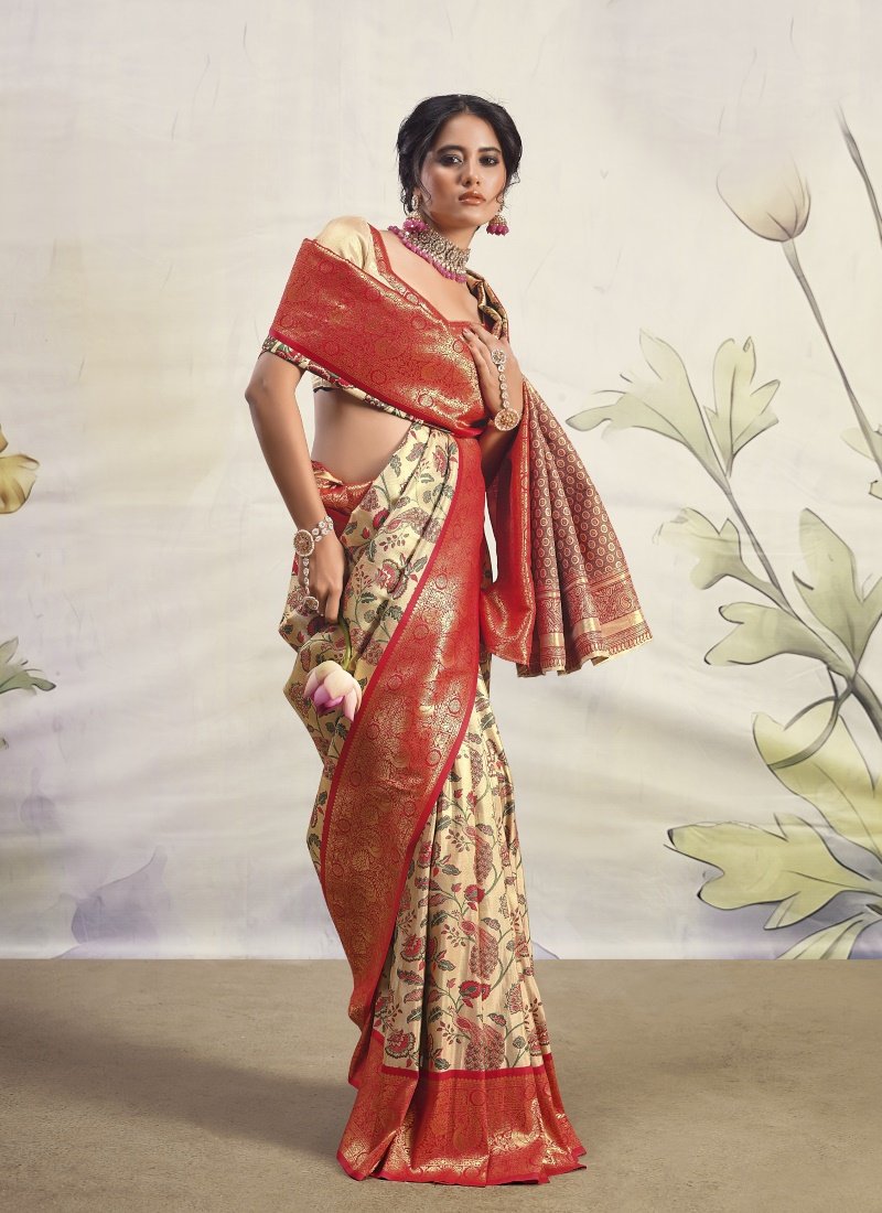 Red Dharmavaram Silk Saree-2