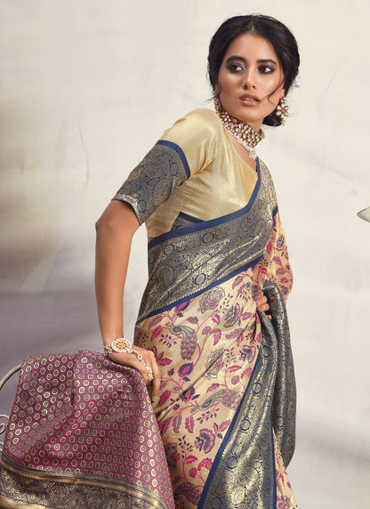 Blue Dharmavaram Silk Saree-2