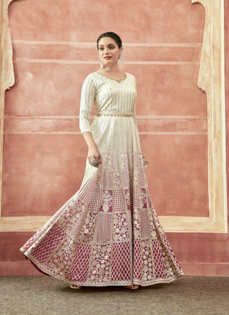 Pink Georgette Anarkali Suit