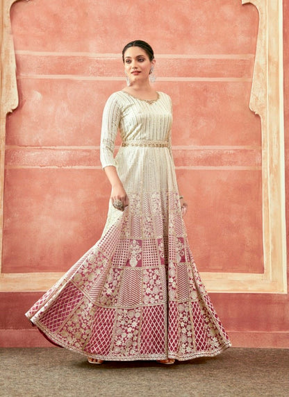 Pink Georgette Anarkali Suit