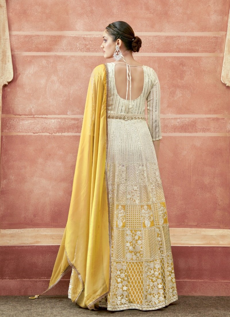 Yellow Georgette Anarkali Suit-2