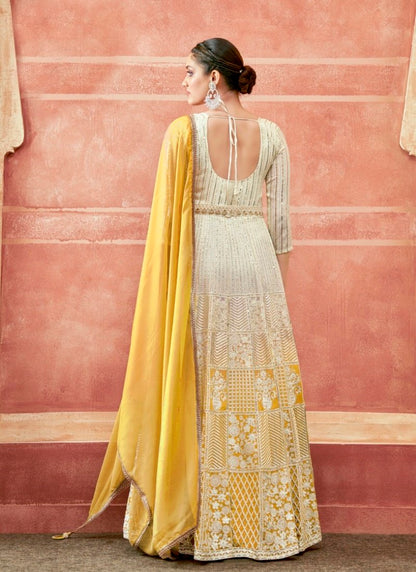 Yellow Georgette Anarkali Suit-2