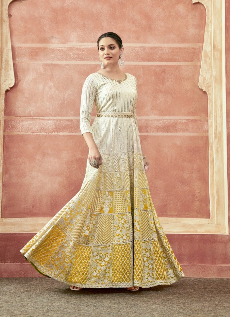 Yellow Georgette Anarkali Suit