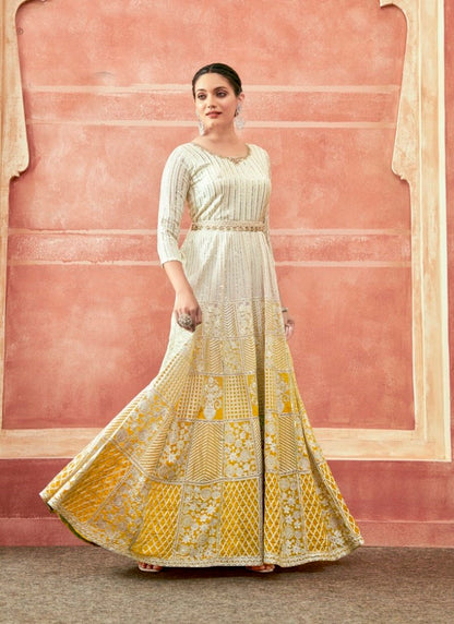 Yellow Georgette Anarkali Suit