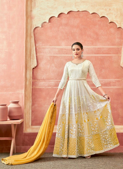 Yellow Georgette Anarkali Suit-2