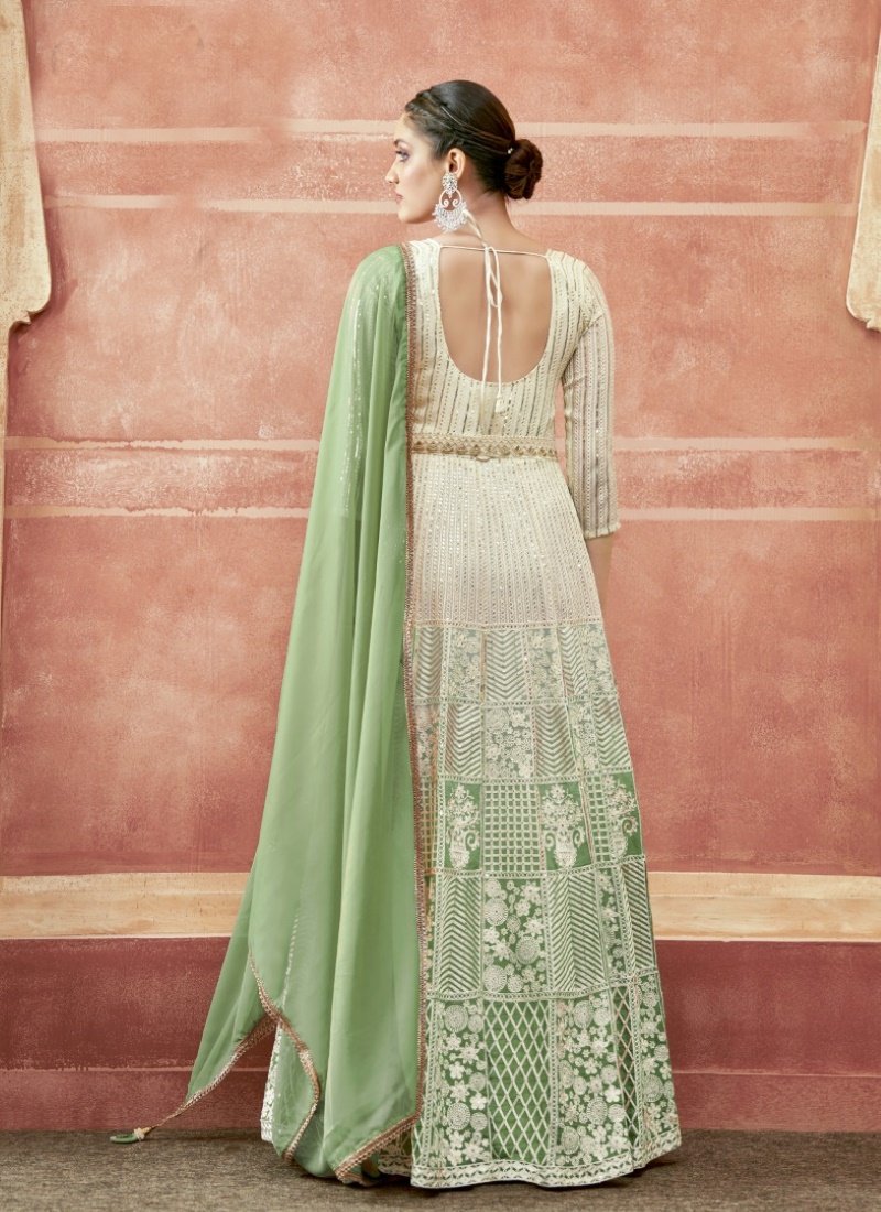 Green Georgette Anarkali Suit-2