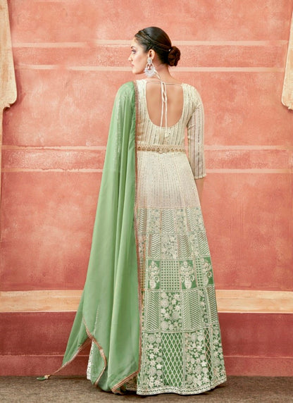 Green Georgette Anarkali Suit-2