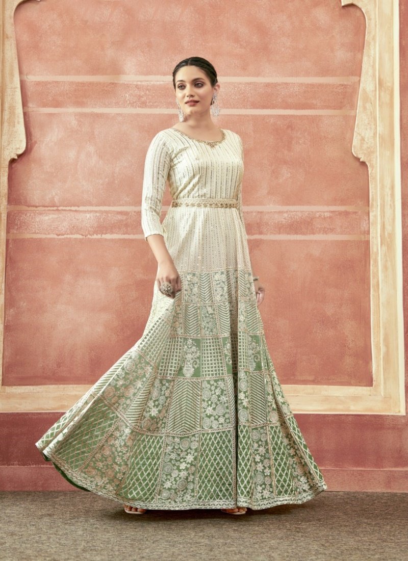 Green Georgette Anarkali Suit