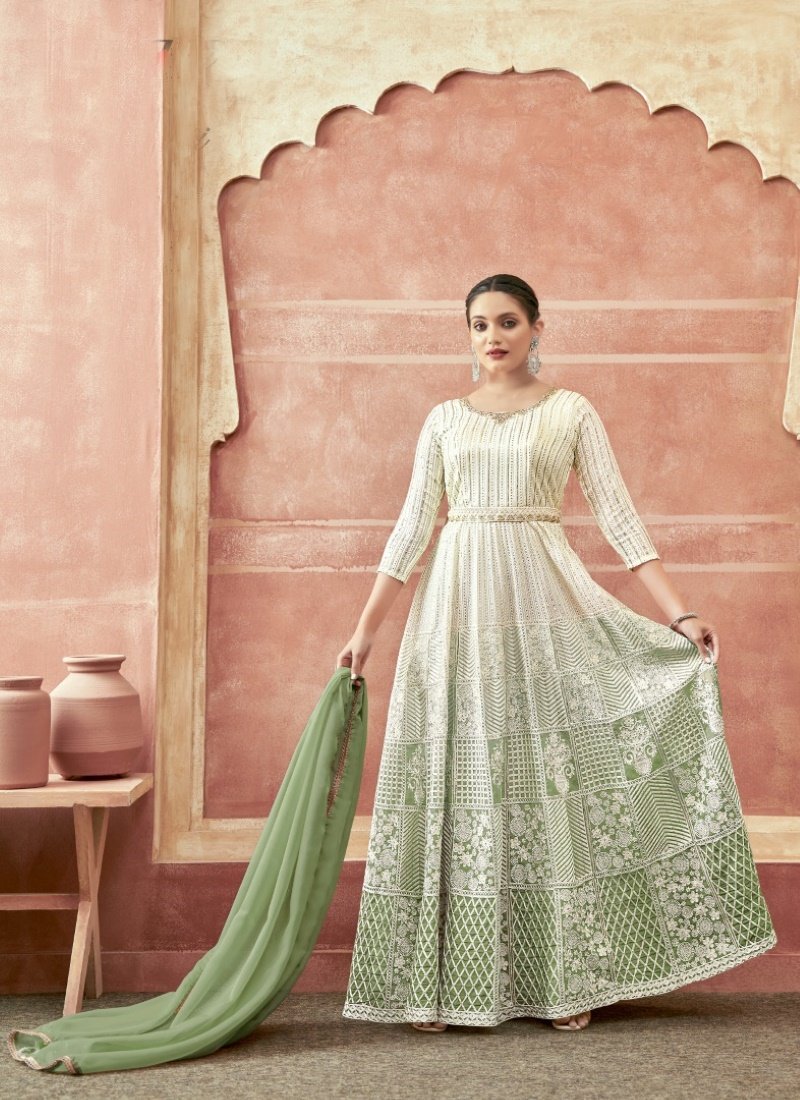 Green Georgette Anarkali Suit-2