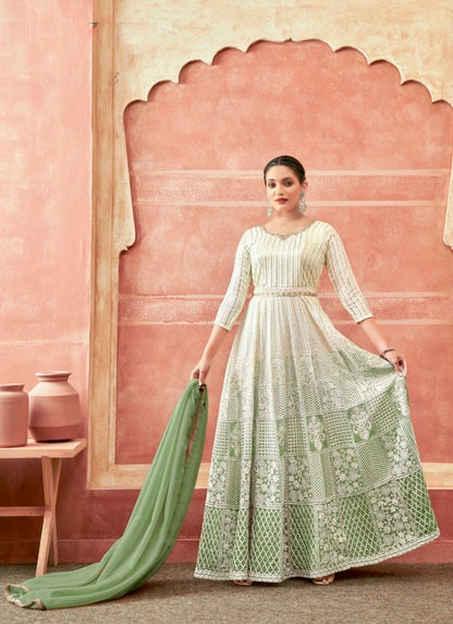 Green Georgette Anarkali Suit-2