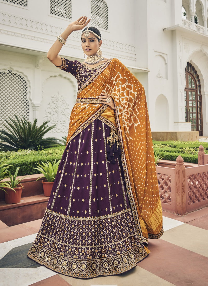 Purple Viscose Circular Lehenga Choli-2