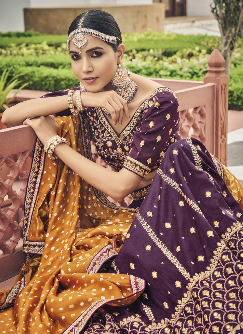 Purple Viscose Circular Lehenga Choli-2