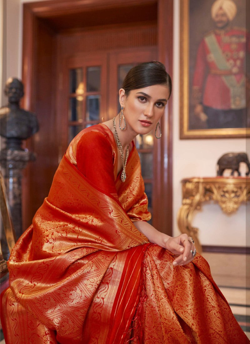 Red Silk Handloom Saree